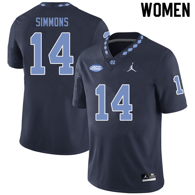 Jordan Brand Women #14 Emery Simmons North Carolina Tar Heels College Football Jerseys Sale-Black